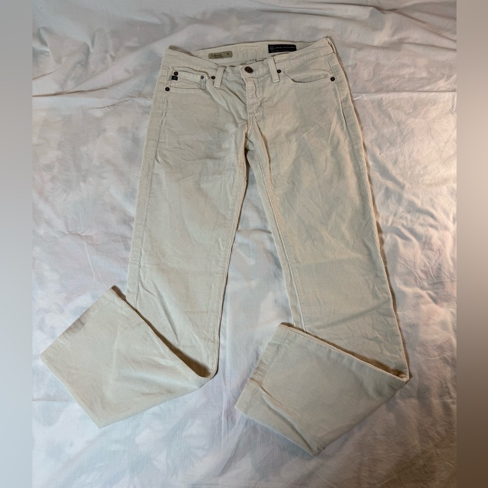 Ag Adriano Goldschmied Off-White Corduroy Pants Size 27R